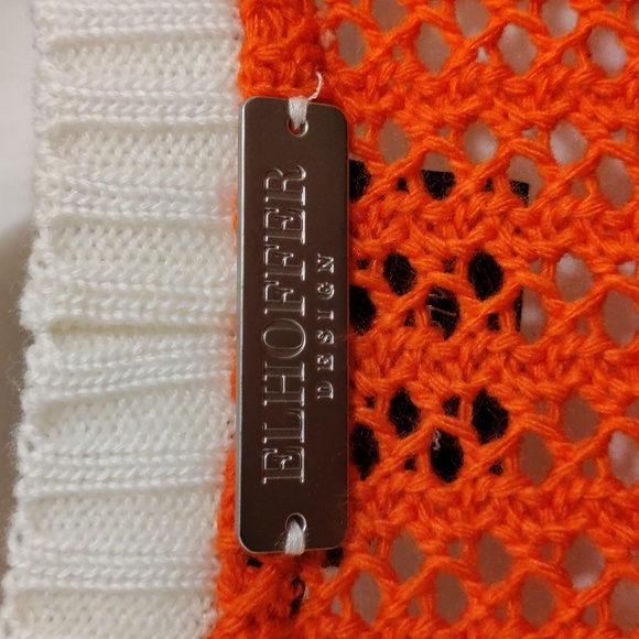 Prelove Women's Elhoffer Design Galactic Rebel Dolman Shrug Color Orange/White - Picture 8 of 8